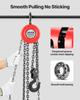 Hand Chain Hoist, 2 Ton Capacity, Manual Chain Block with Upgrade G70 Galvanized Chain, 3 m Lifting Height, Heavy Duty Pulley Hoist for Garage