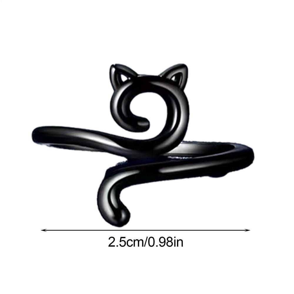 Adjustable Crochet Tension Cute Cat Ring, Beginner Knitting Crochet Hook Ring, Yarn Guide Finger Holders Thimbles Winder Tools