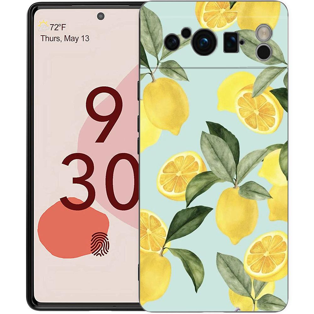 

Fruit lemon Phone Case For Google Pixel 9 8 7 6 Pro XL 8A 6A 7A 5G Soft Shockproof TPU Black Cover Fundas Google Pixel 8
