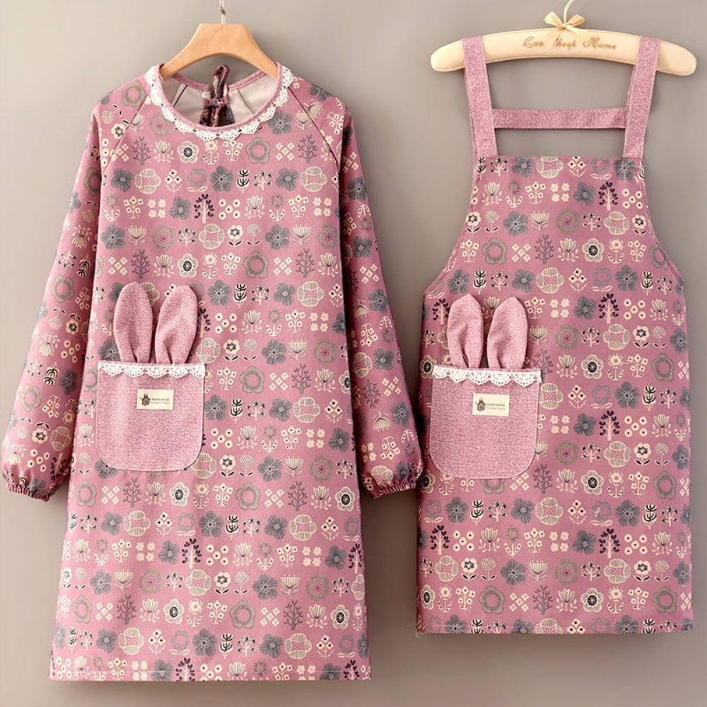 Cotton Cooking Apron Cute Plants Pattern Household Apron New Baking Overalls  Kitchen Accessories