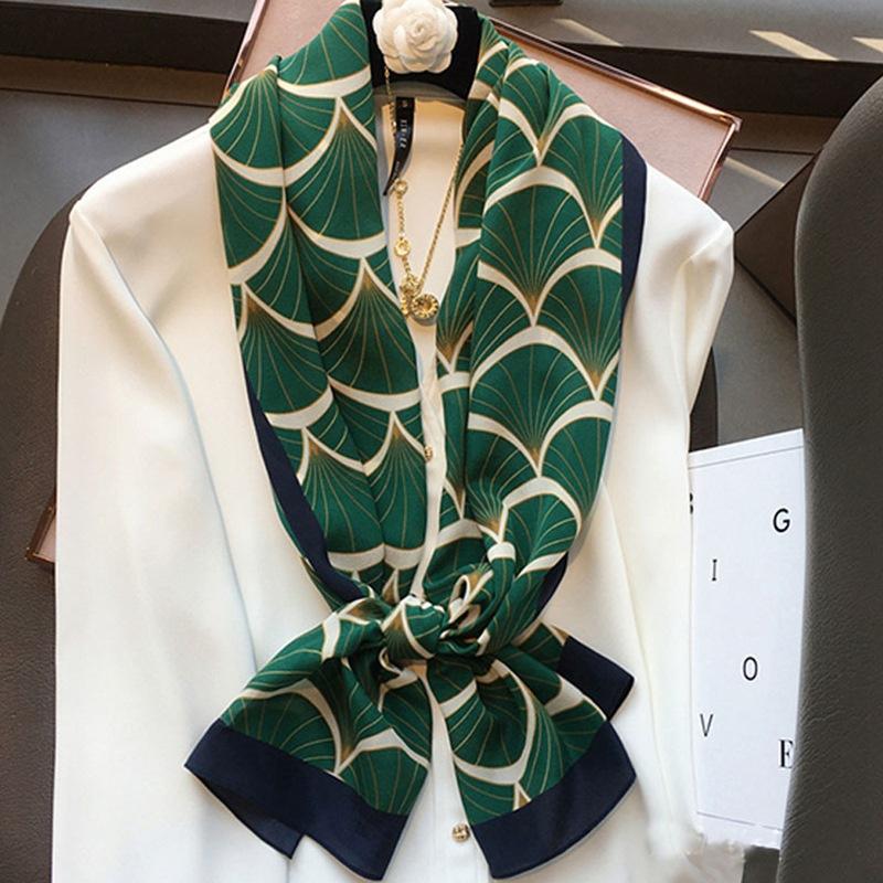 140*35cm Mulheres Primavera Verão Outono Mulberry Silk Scarf Fitas Xale Longo Cachecol Lenço de pescoço