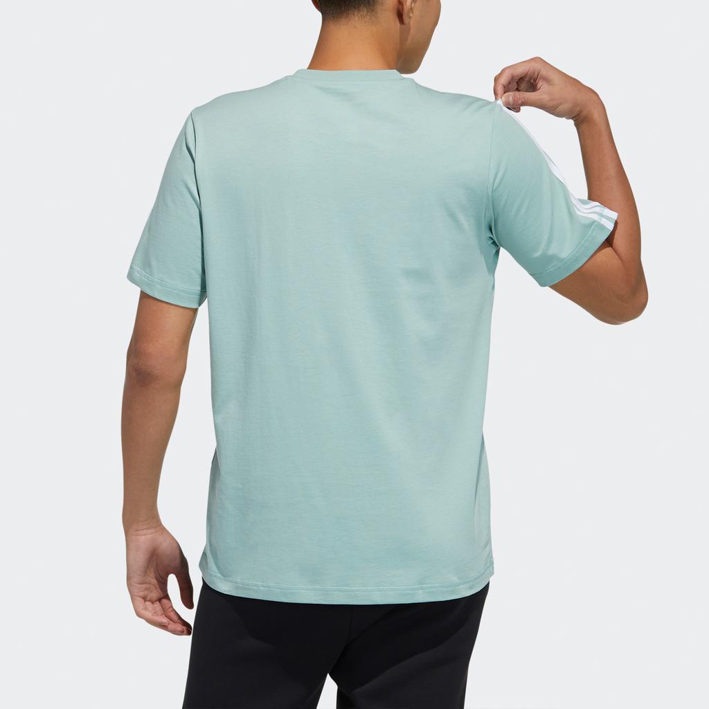 Adidas Camiseta esportiva estampada com paisagem de palmeira Neo masculina, tops verdes GP5691