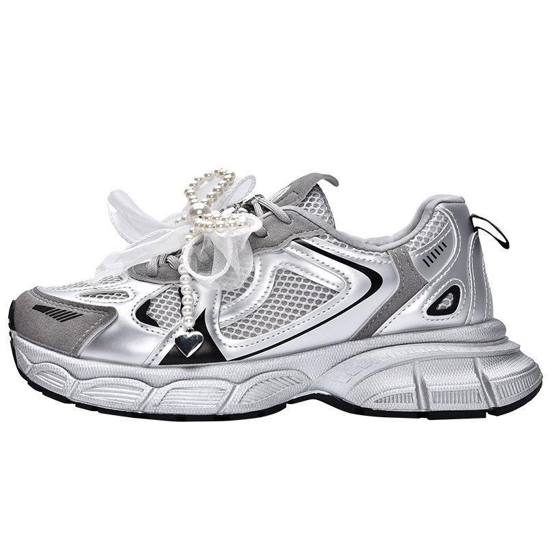 Spring New Platform Pearl Lace Sports Dad Shoes 1772B