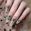Luxurious Design 5D Nail Stickers Emerald Ruby Color Shiny Finish Baroque Scepter Nail Gold Scepter Red Green Gemstone