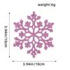 10CM Plastic Snowflake Christmas Tree Decorations - Hollow Powdered Snowflake Pendants