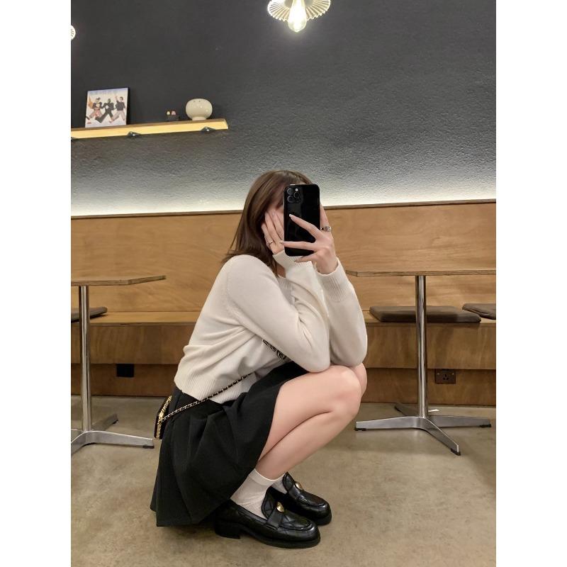 [] Soft sheepskin~ Rhombus love buckle thick heel lazy women's single shoes