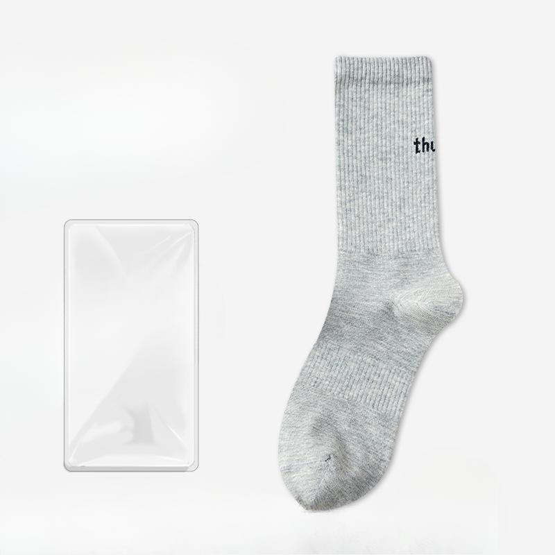 

Женщины Весной и Осенью Чистый Хлопок Тренд Буквы Баскетбол Их Хлопковые Носки 1 pair серый