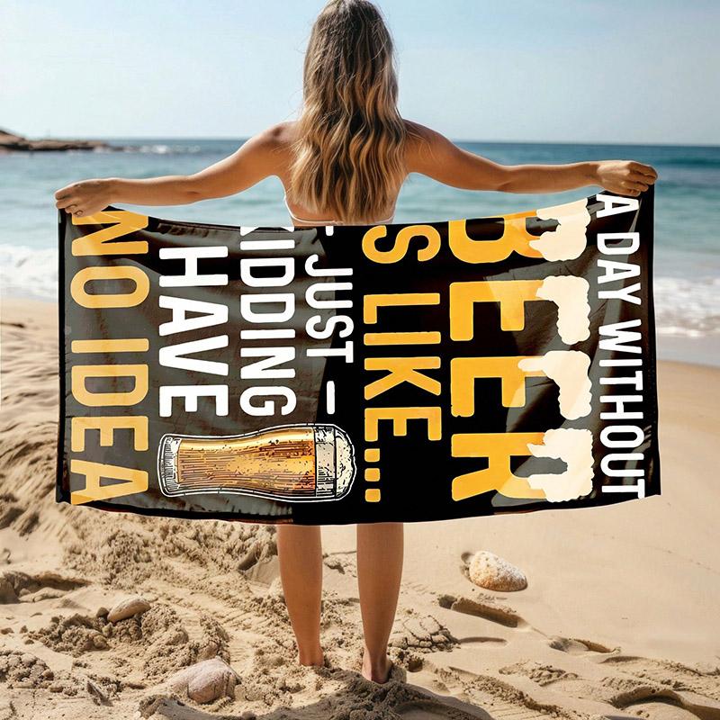 Ein Tag Ohne Bier Lustiges Strandtuch Gemustert Sonnenschutz Und Winddicht Geeignet Für Schwimmbad Camping Reise Decke