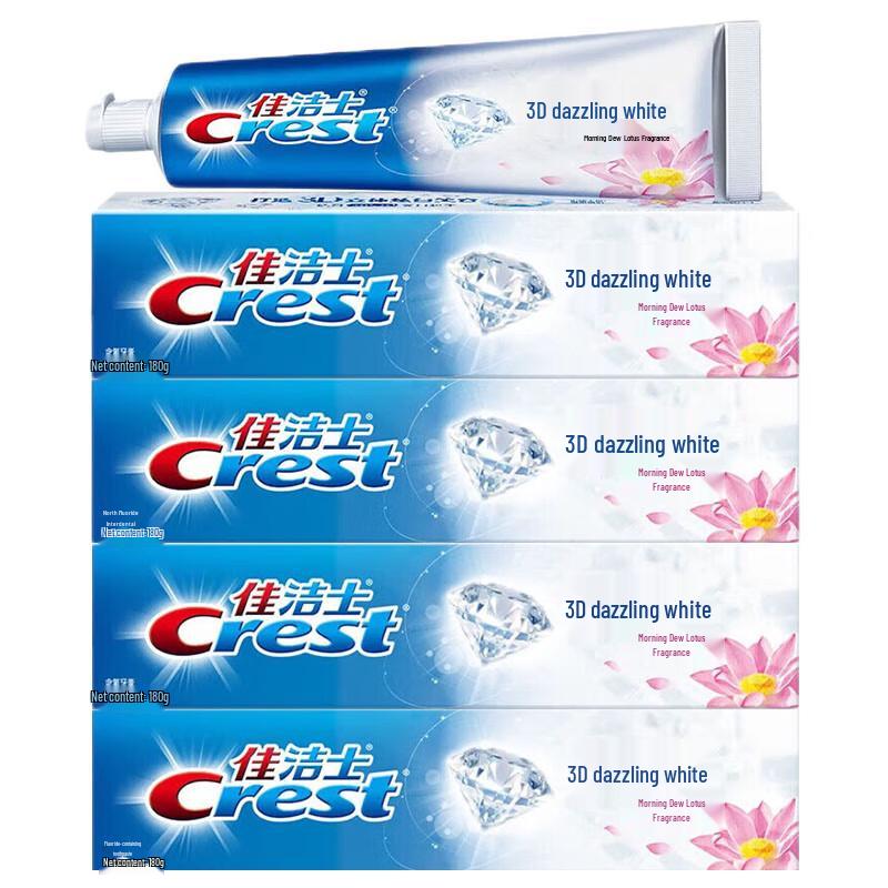 Crest 3D White Morning Dew & Lotus Toothpaste (4-Pack) 4 x 180g