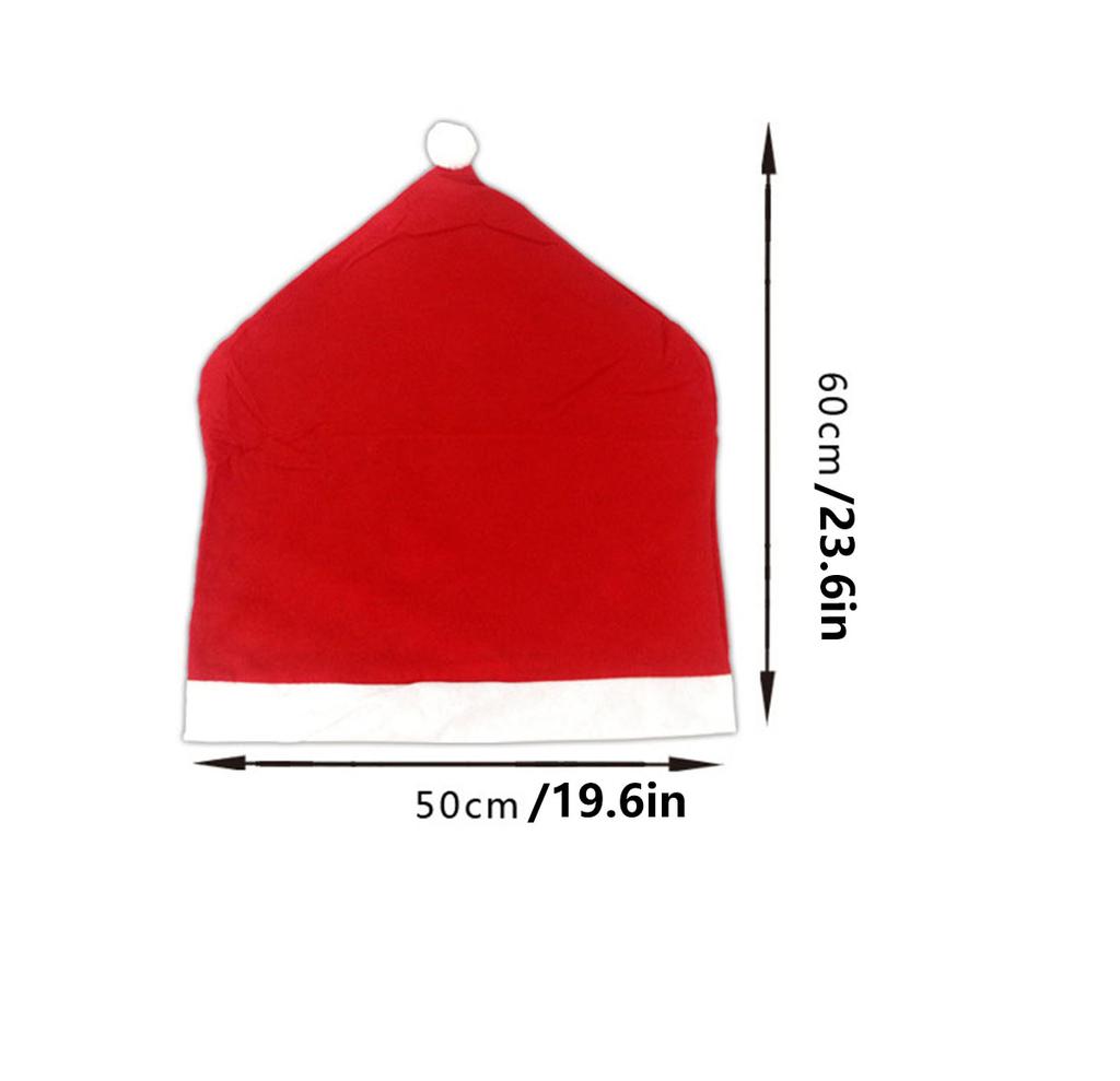 1pc Christmas Chair Covers - Red Non-Woven Fabrics Santa Claus Hat Chair Back Covers for Xmas Decor