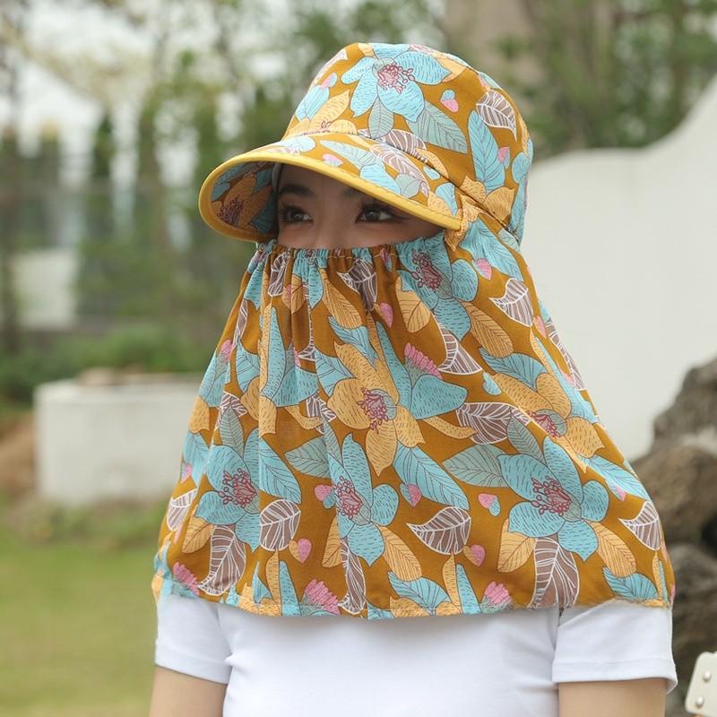 Sun Protection Hat For Women With Breathable Cotton Polyester Fabric Summer Sunshade Cap For Outdoor Activities
