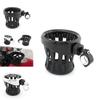 Universal Motorcycle Cup Holder Sturdy Design For 21.8 To 25.4mm Diameter Black Color