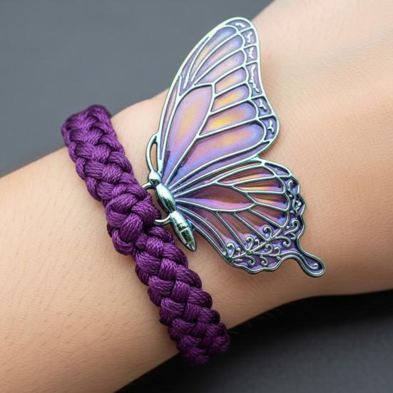 Hand-Woven Butterfly Bracelet Traditional Knitting Techniques Adjustable Wristband Meaningful Gift Wrist Accessory