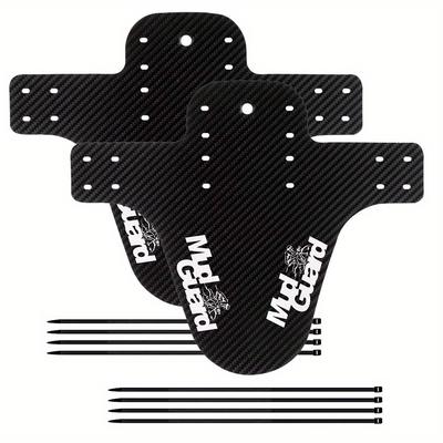 2pcs Bicycle Mudguards,  Carbon Fiber Patterned Bicycle Mudguards, Suitable for Front and Rear Wheels, Ultralight Mountain Bike Mudguards.