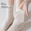 5 Pairs of Female Spring and Summer Thin Agaric Lace Sweat Absorbing Breathable Boneless Long Tube Pile Socks