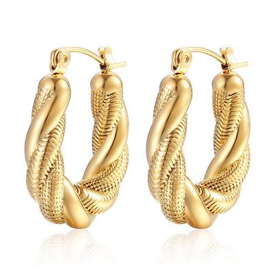 Modische Damen 18K Gold U-Form Edelstahl Ohrringe