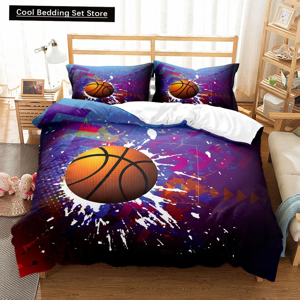 Fantastic 3D Print Basketball Duvet Cover Set Uk Single Double King US Twin Full Queen King Bed Linen Set Home Textiles Bedding