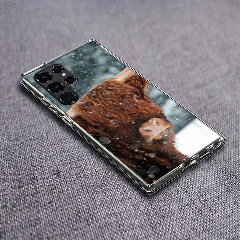 

Cute Highland Cow Clear Phone Case for Samsung Galaxy S24 S23 S21 Plus S20 FE S22 S26 Ultra S25 Edge TPU Capa Cases Cover Shell Samsung S20 Ultra