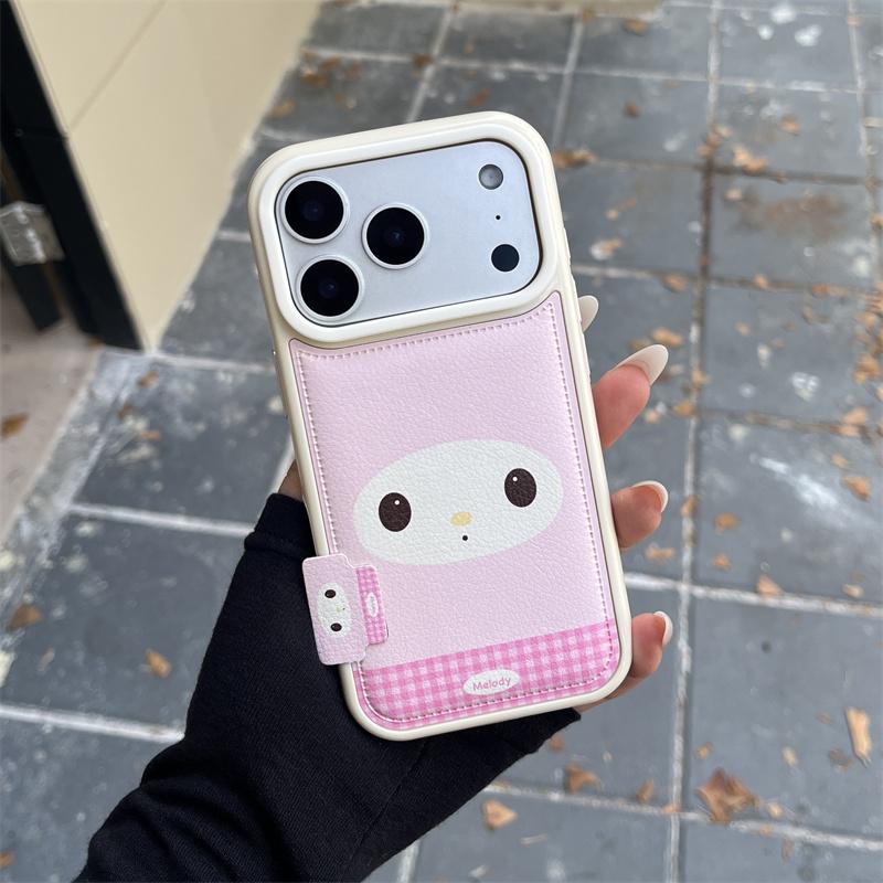 

Fashion Cute Plaid Pattern Melody Leather Phone Case For iPhone 17 Pro 16 15 14 Pro Cover Shockproof Protective Cases Cartoon Ca For iPhone 17Pro
