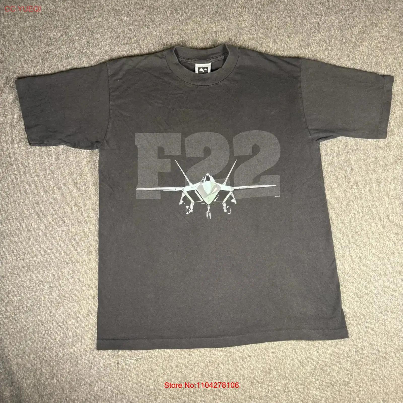 

Vintage F 22 Advanced Tactical Fighter T Shirt Mens Large Black Made in USA 90s vintage Washed fashion Comfortable streetwear 5XL різнокольоровий