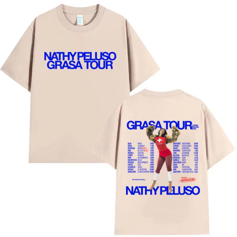Nathy Peluso Grasa 2026 Tour Trendy Album Graphic T Shirt High Quality Tshirt Hipster Mens Women Cotton Summer Tshirt Fans Gift