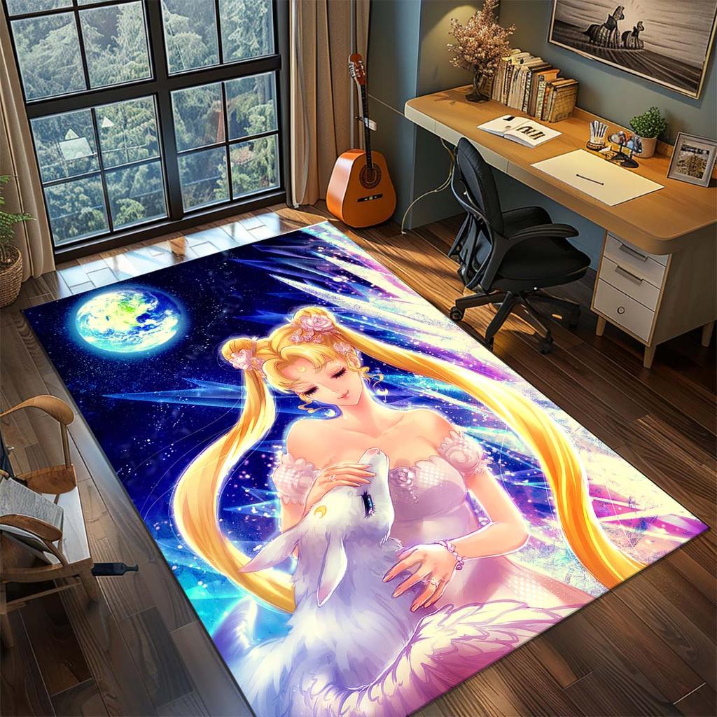 Sailor Moon Anime Teppich Großer Teppich Rutschfeste Waschbare Fußmatte Gamer Zimmer Schlafzimmer Heimdekoration -QJY