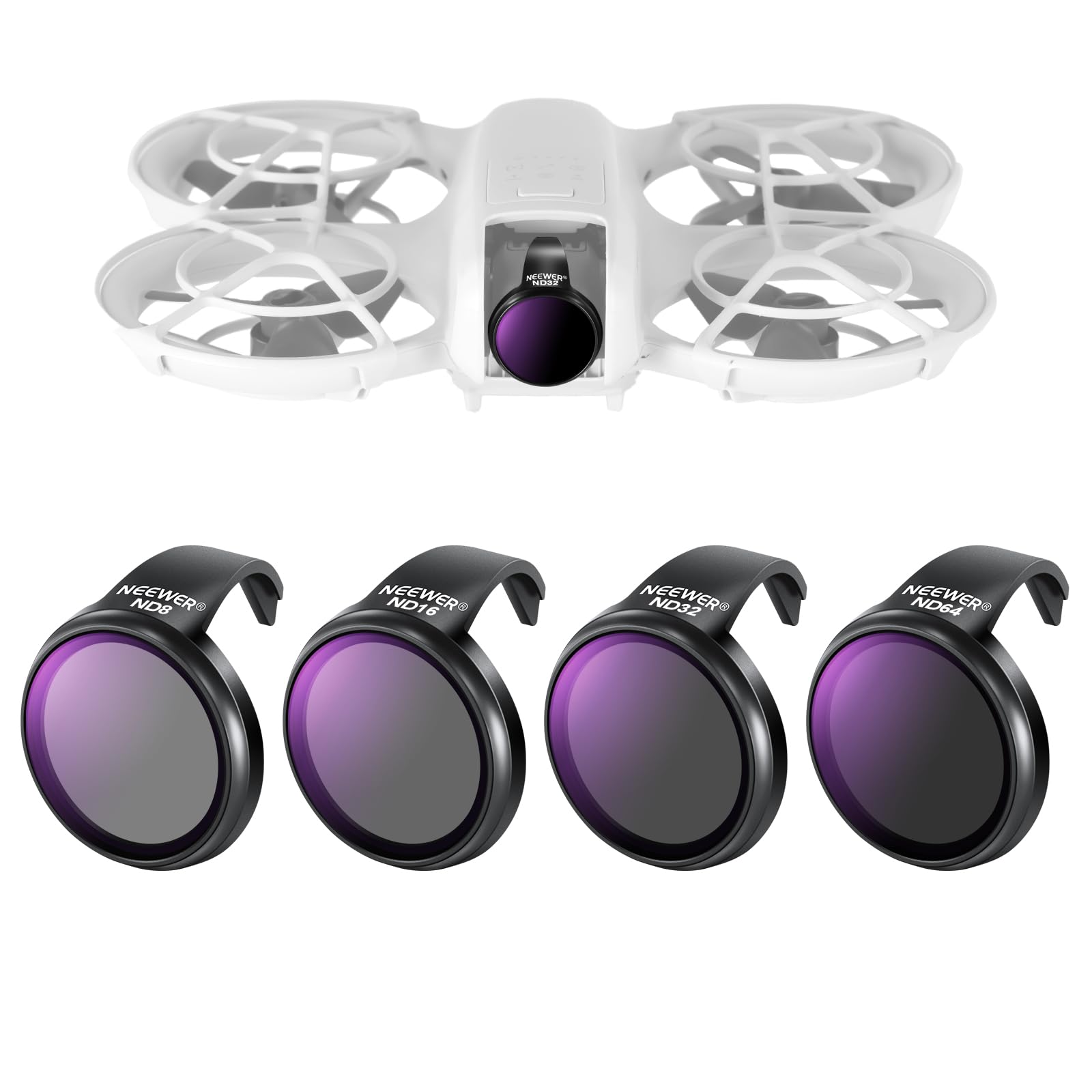 

NEEWER ND Filter Set for DJI NEO 4 Pieces Ultra Thin Multi Coating HD Glass Prof Neutral Density Filter Lens Filter Drone Filter Антена