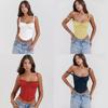 Summer Lace Spliced Bandage Sexy European Top For Women With Slim Fit Style