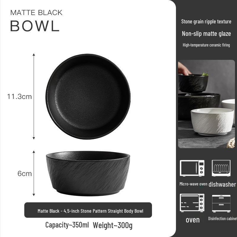 High-End Ceramic Bowl: Ideal for Rice, Instant Noodles, Soup, Salad—Perfect for Home or Dormitory Use