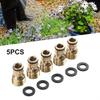 5pcs Brass Tap Adaptors External Thread Fitting Hose