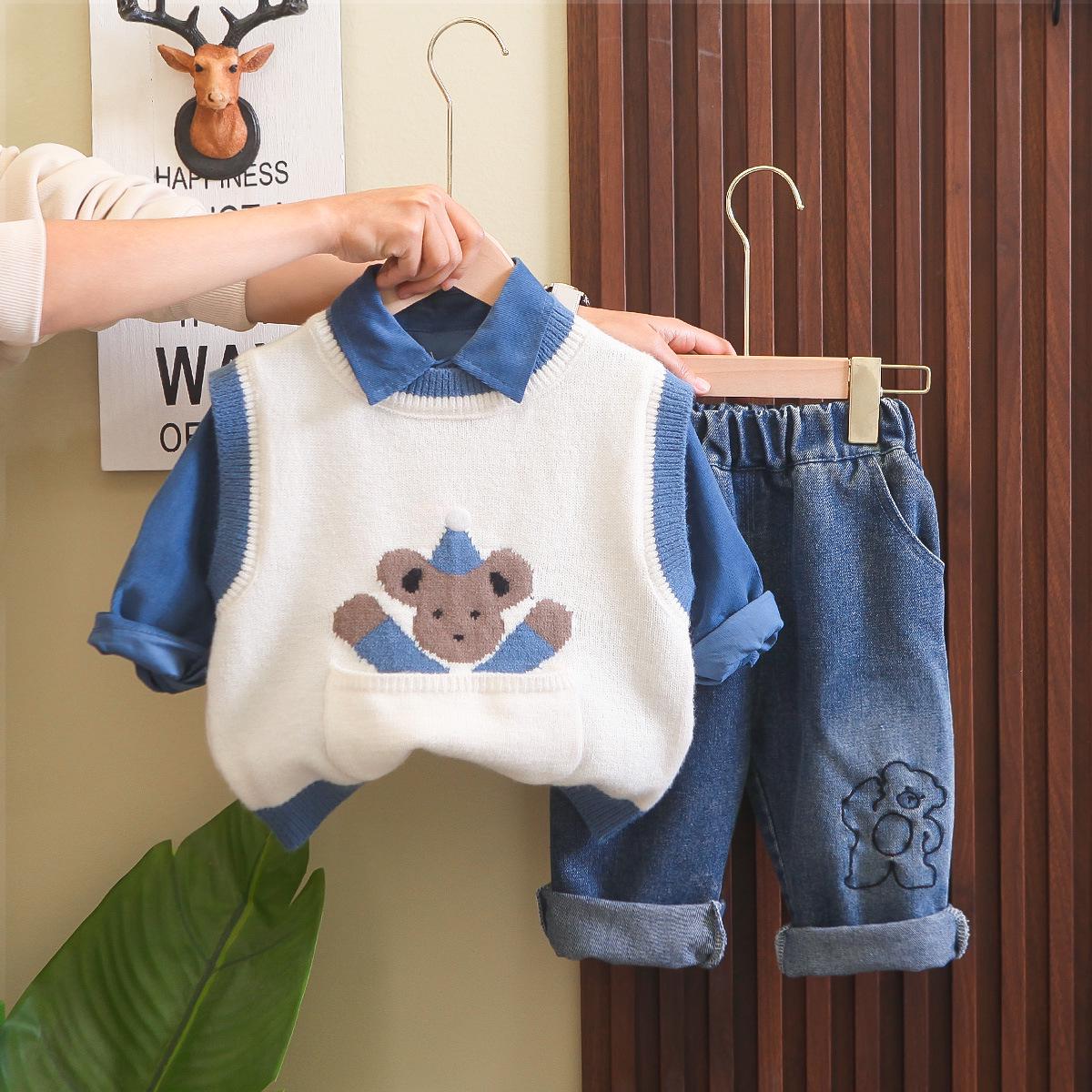 

Boys and Girls Spring/Autumn Baby Sweater Vest 80 cm грязно-белый