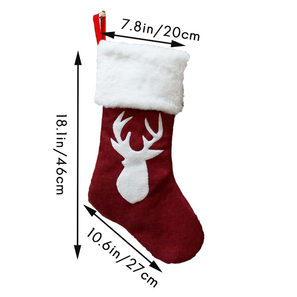 4Pack Christmas Stockings Socks Gift Candy Bag Christmas Decorations For Home New Year Pocket Hanging Xmas Tree Ornament