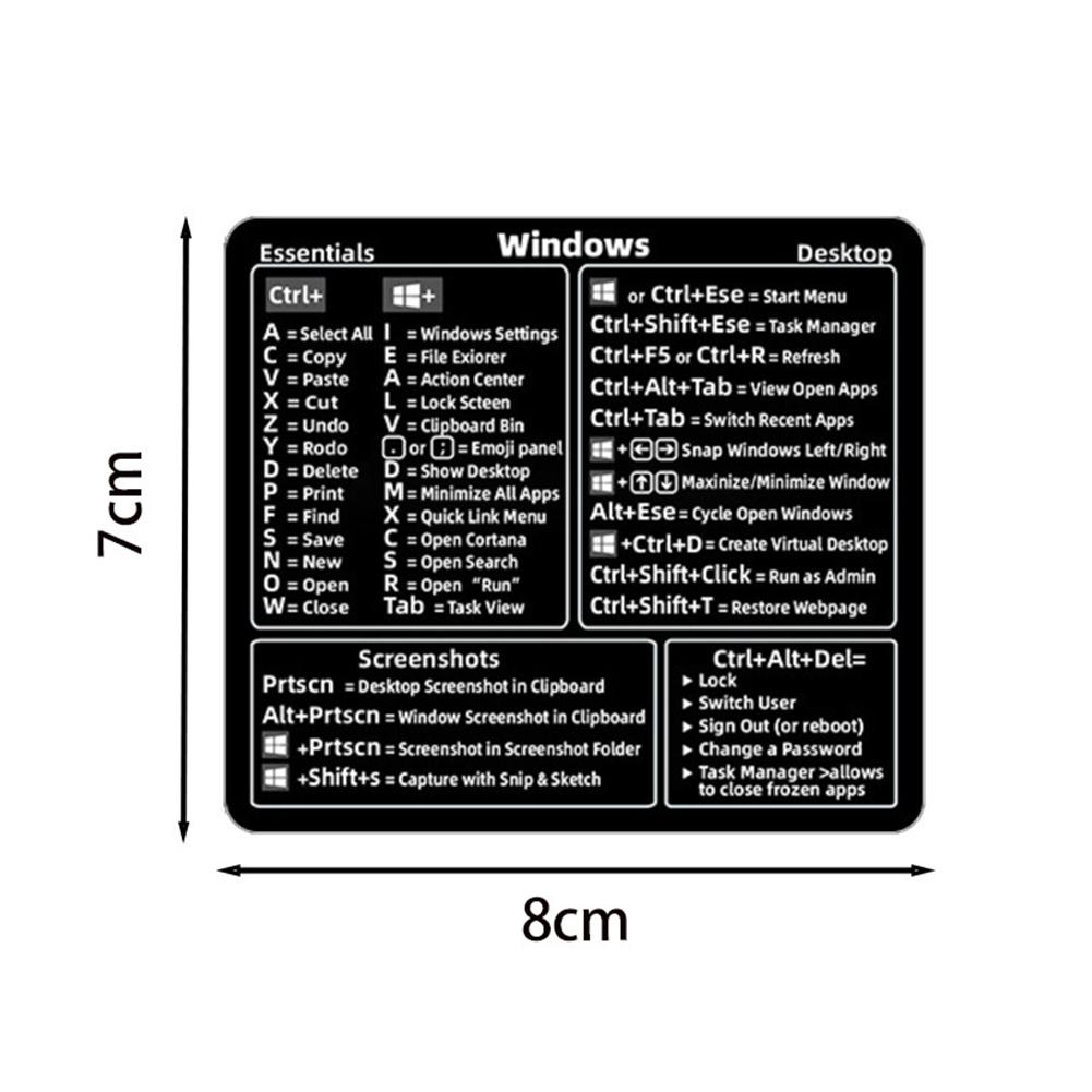 Shortcuts Sticker for Apple Mac OS System Shortcut Key Sticker for 13-16" MacBook Pro 13 /Air 13 Windows Palm Rest
