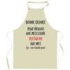 Kitchen Apron - Planetee Maïwenn "It Doesn't Exist" - Breton Print - Durable Cotton - Adjustable Ties