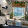 Elegante Cortina de Ducha Impermeable con Vista a Playa Tropical – Perfecta Para Traer una Atmósfera Relajante Inspirada en el Paraíso