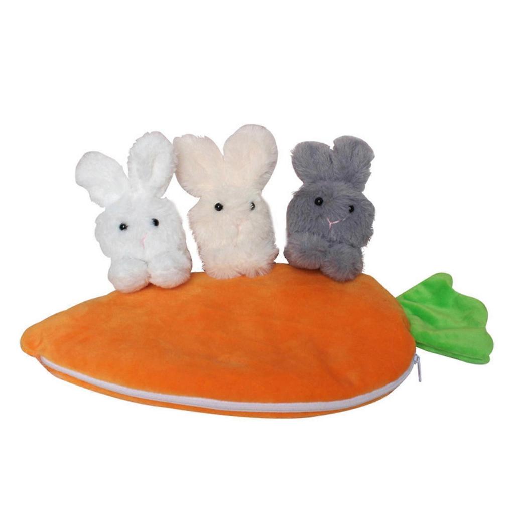 Cute Cartoon Bunny With Carrot Bag Plush Doll Soft Stuffed Toy Ornament Gift For Kids or Friends