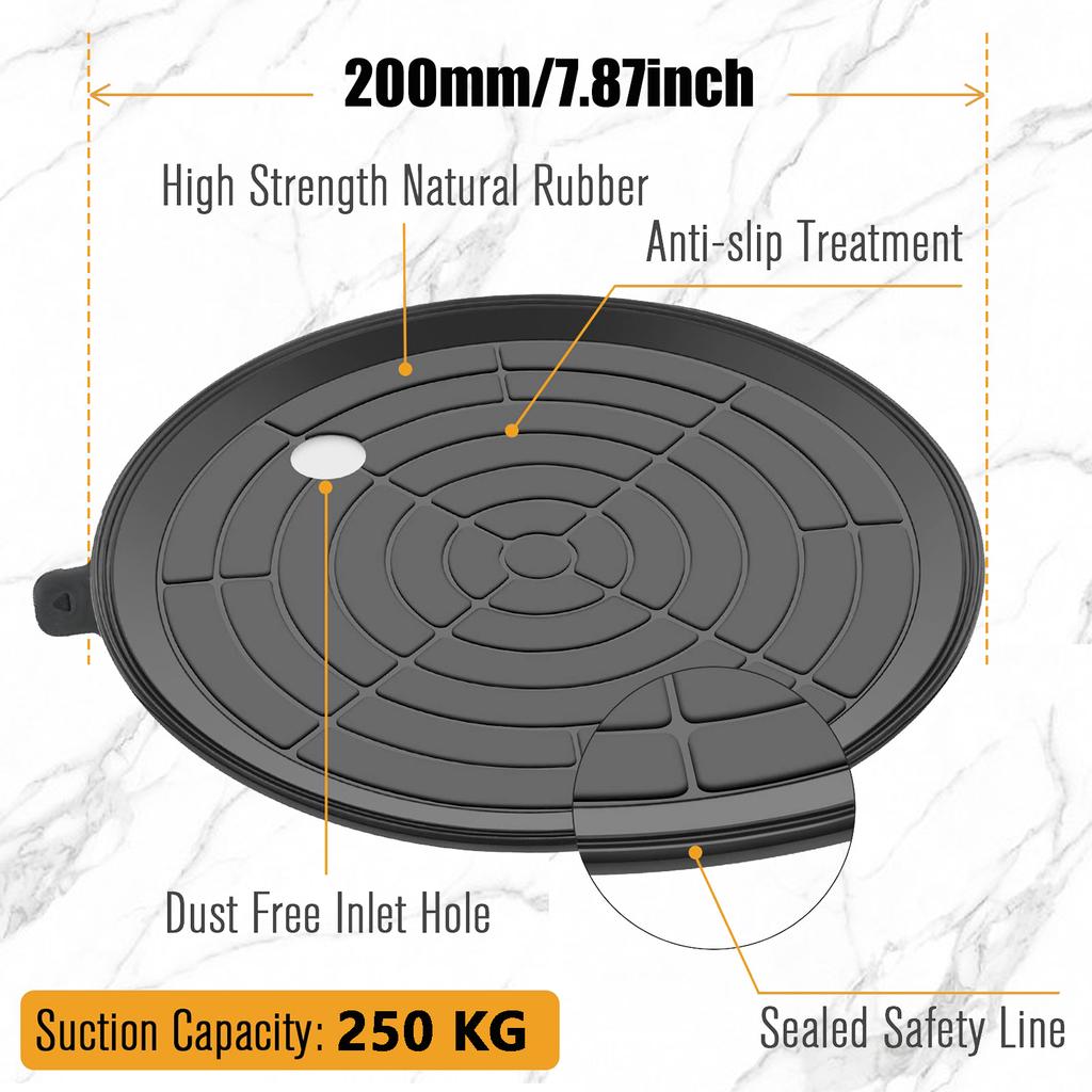 8 Inch Vacuum Suction Cup 250kg Bearing Capacity Heavy Duty Vacuum Lifter for Granite Tile Glass Manual Lifting