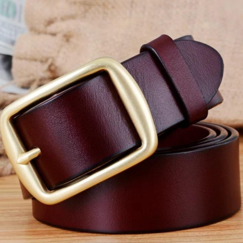 Solid Brass Buckle Belts for Women Mens Luxury Designer Ceintures High Quality New Arrival 100% Full Grain Genuine Leather