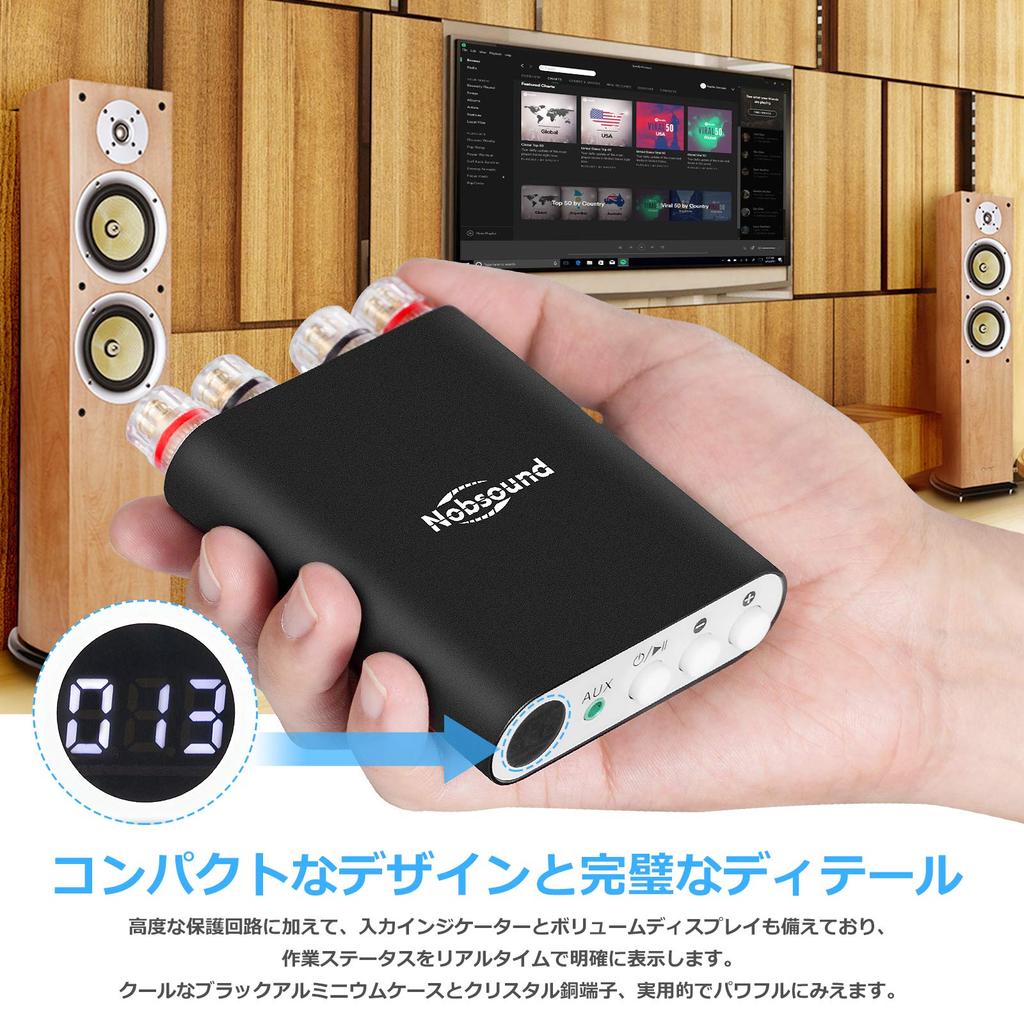 Nobsound Mini Bluetooth DSP Digital Amplifier TPA3221 Power Amplifier Receiver 100W 100W PRO Upgrade TA-21 5.0 + NS-20G/NS-10G