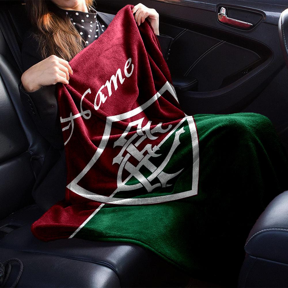 Custom Name Fluminense FC Theme Printed Blanket - Perfect for Couch, Bed, Travel & Outdoor Use | Machine Washable, Cozy & Durable.