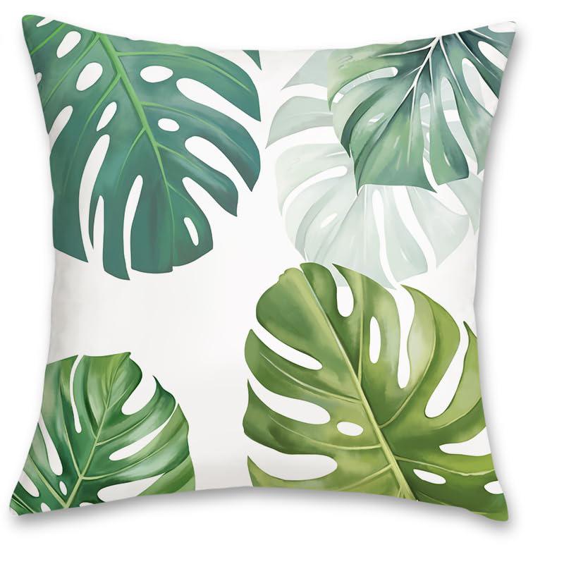 Home Decor Exotic Tropical Leaf Pattern Throw Pillow Covers Pattern Cushion Cover Suitable For Sofa Bedroom Car Pillow Cover