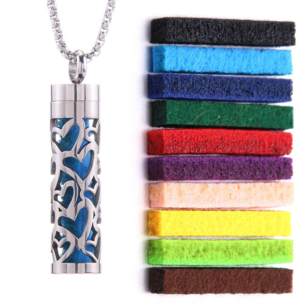 New Aromatherapy Jewelry Necklaces Essential Oil Diffuser Necklace Stainless Steel Open Locket Aroma Scent Perfume Necklace