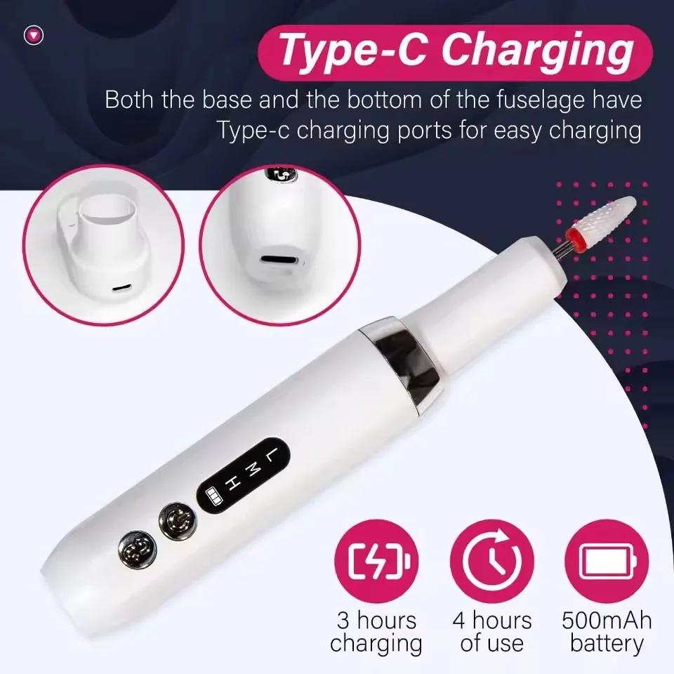 Electric Nail Polisher Drill Bits Professional Nails Grinding Polishing Dead Skin Removal Art Sanding File Pen Manicure Machine