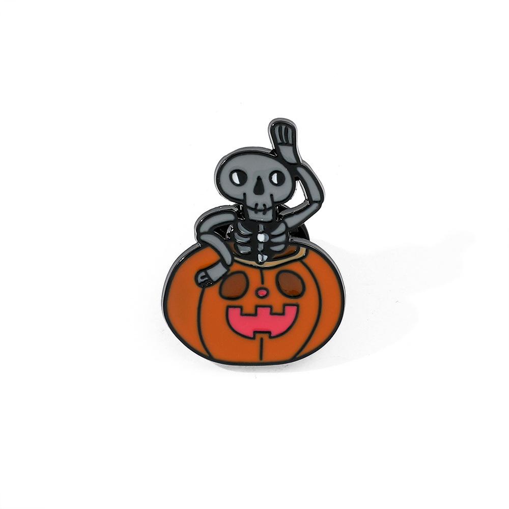 Funny Halloween Brooch Skull Cute Ghost Pumpkin Metal Badge Alloy Bag Pin