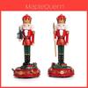 Christmas Music Rotating Nutcracker Figurine With Led Lights For Holiday Decor