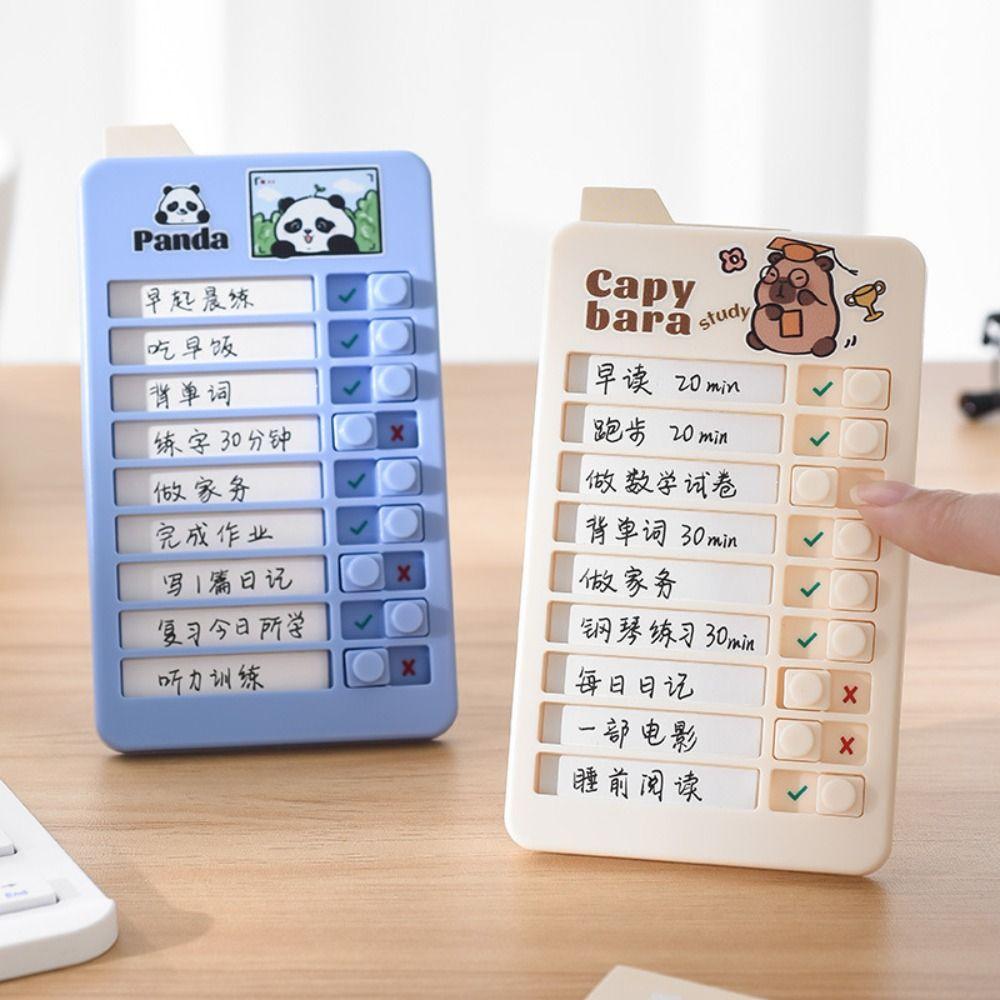 Panda Good Habit Punch Card Capybara Self-discipline Punch Card  Student Stationery Supplies