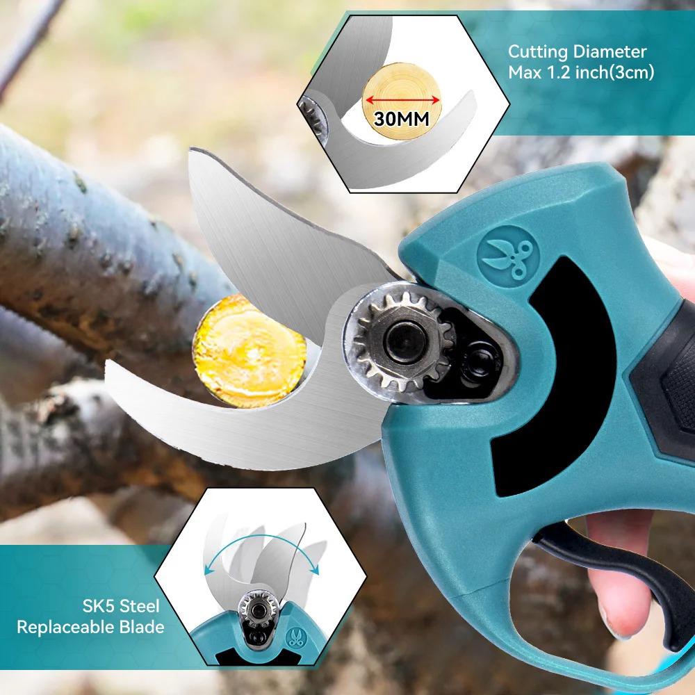 45mm Brushless Electric Pruner 4 Gears Cordless Handheld Orchard Shrub Pruning Tree Branches Cutter For Makita 18V Battery pin