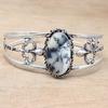 Dendritic Opal Gemstone Handmade Silver Jewelry Cuff Bracelets 7''Adjustable