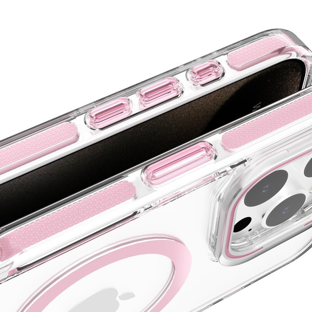 J2 Series For iPhone 16 Pro Case Compatible with MagSafe TPU+PC Clear Phone Cover Built-In Kickstand