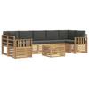Outdoor Sofa Set 8 pcs White and Anthracite Polyester